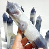 10 Pieces Large Geode Druzy Stripe Agate Mixed Quartz Tower - Wholesale Crystals