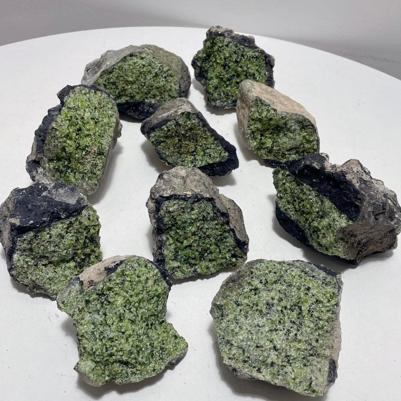 10 Pieces Peridot Raw Stone Specimen - Wholesale Crystals