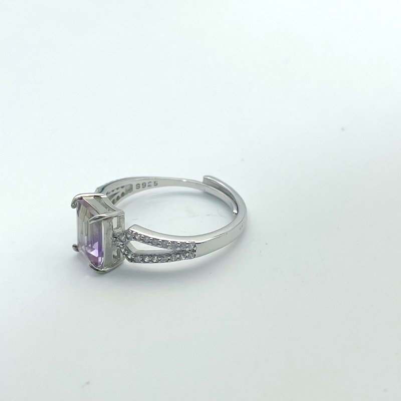 10 Pieces S925 Ametrine Sugar Cube Ring Style #1 - Wholesale Crystals