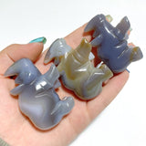 10 pieces Small Geode Agate Druzy Rhino Carving - Wholesale Crystals