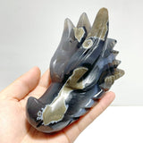 10 Pieces Volcanic Agate Dragon Head Carving Closeout(UV - Reactive) - Wholesale Crystals