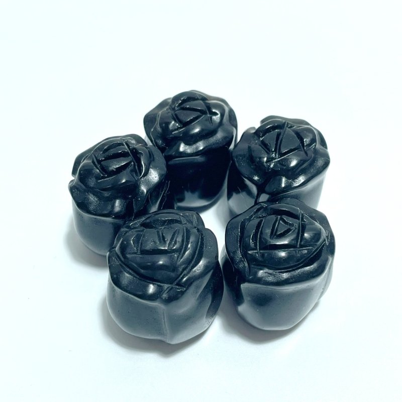 10 Types Small Rose Flower Carving Wholesale Fire Quartz Clear Quartz Yellow Calcite - Wholesale Crystals