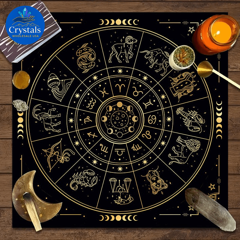 10 Zodiac Altar(1 - 2) Tarot Tablecloth - Wholesale Crystals