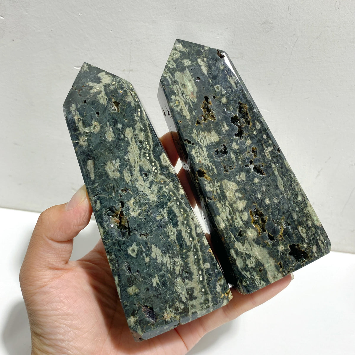 11 Pieces Sea Jasper Druzy Geode Four-sided Points