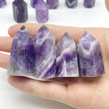 1.1 - 1.9in Mini Chevron Amethyst Tower Point Crystal Wholesale - Wholesale Crystals