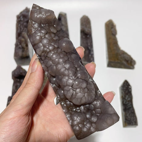 11 Pieces Agate Tower One Side Rough Wholesale -Wholesale Crystals