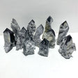 11 Pieces Black Clear Quartz Cluster Raw Side Point Tower - Wholesale Crystals