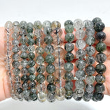 11 Pieces Black Tourmaline Mixed Black Rutile Quartz Bracelets - Wholesale Crystals