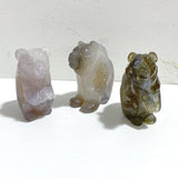 11 Pieces Geode Druzy Agate Bear Carving - Wholesale Crystals