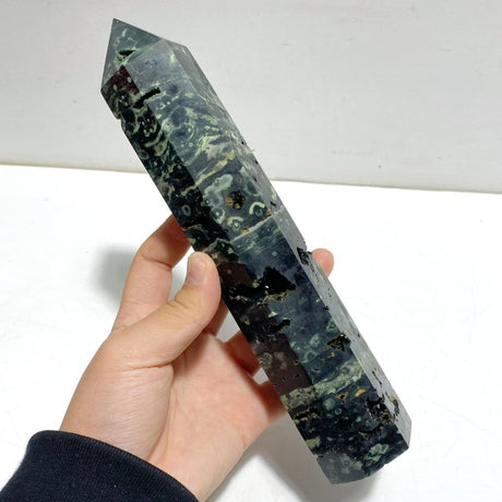 11 Pieces Green Sea Jasper Druzy Point - Wholesale Crystals