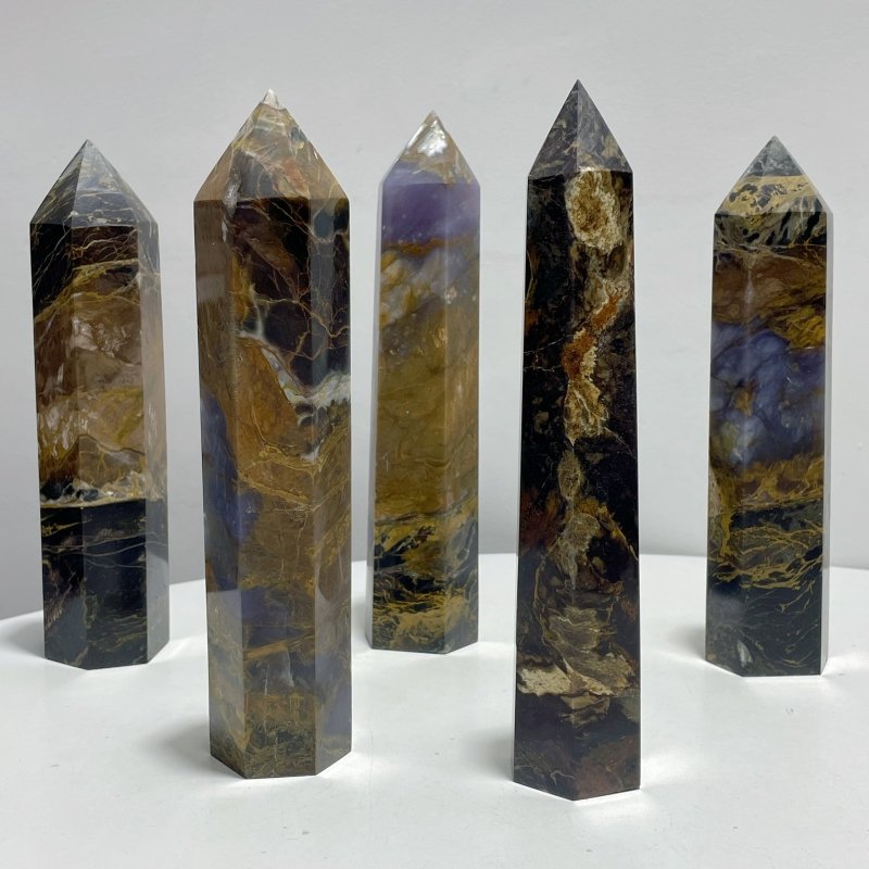 11 Pieces Large Pitersite Tower Points - Wholesale Crystals