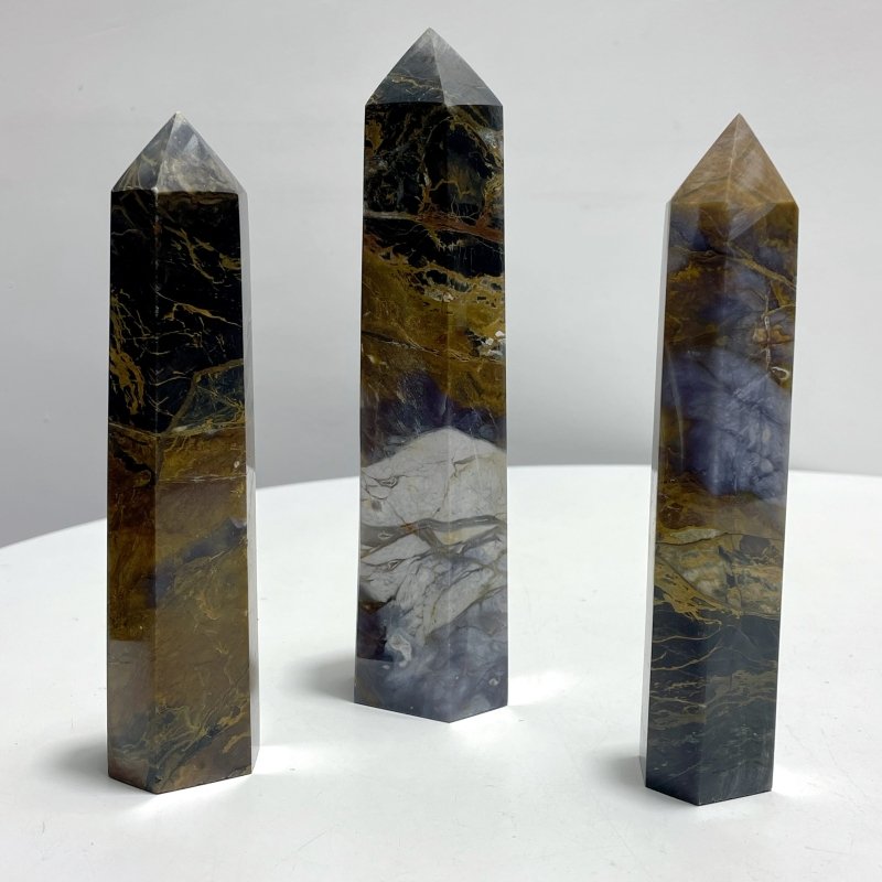 11 Pieces Large Pitersite Tower Points - Wholesale Crystals