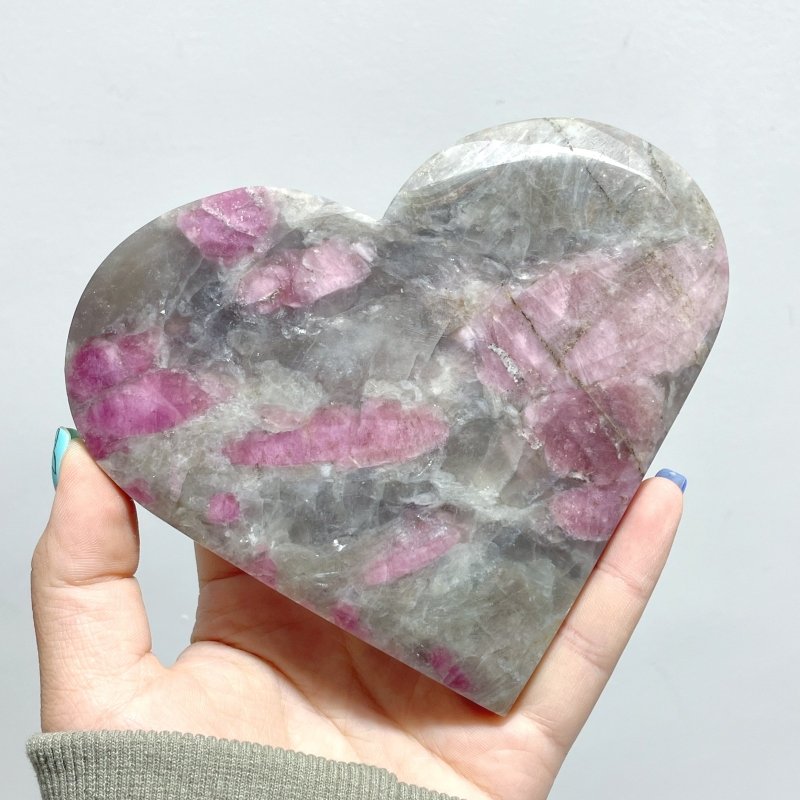 11 Pieces Large Red Tourmaline Heart - Wholesale Crystals