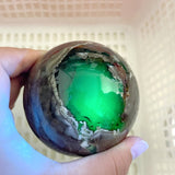 11 Pieces Large Volcano Agate Spheres (UV Reactive) - Wholesale Crystals