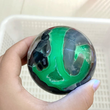 11 Pieces Large Volcano Agate Spheres (UV Reactive) - Wholesale Crystals