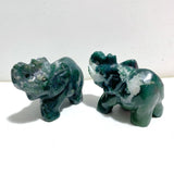 11 Pieces Moss Agate Elephant Carving - Wholesale Crystals