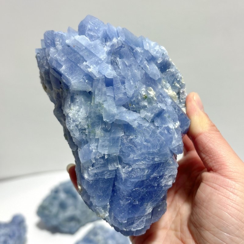 11 Pieces Raw Blue Calcite Mixed Peridot Specimen - Wholesale Crystals