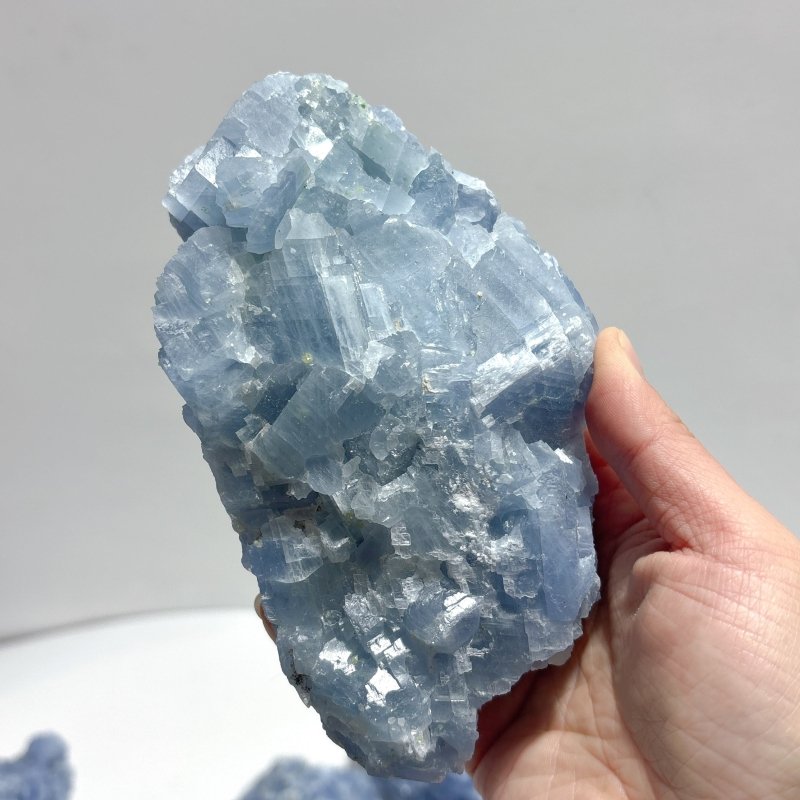 11 Pieces Raw Blue Calcite Mixed Peridot Specimen - Wholesale Crystals