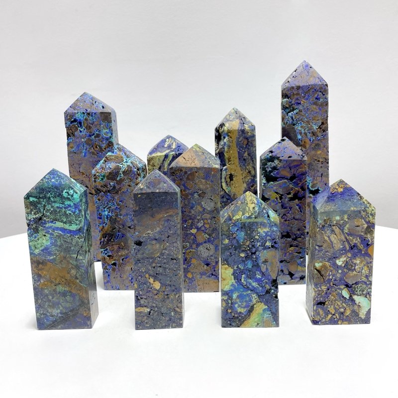 11 Pieces Unique Azurite Malachite Tower - Wholesale Crystals