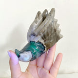 11 Pieces Volcanic Agate Dragon Head Carving Closeout(UV-Reactive) -Wholesale Crystals
