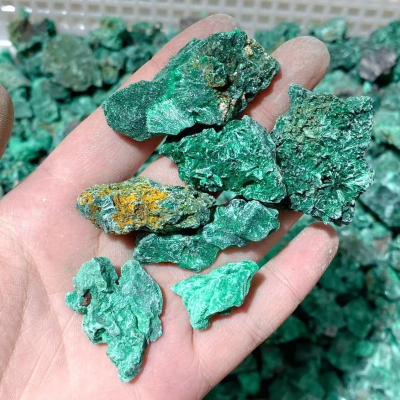 11lbs Natural Small Raw Malachite High Quality - Wholesale Crystals