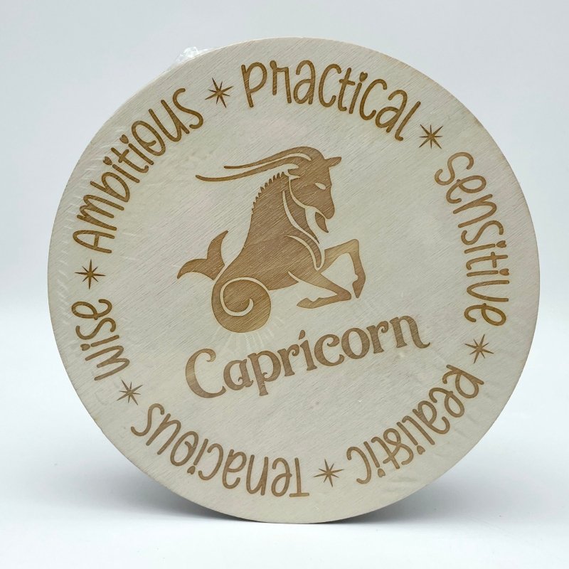 12 Constellations Zodiac Sign Wooden Slices Crystal Astrology Gift Coaster - Wholesale Crystals