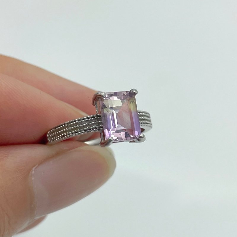 12 Pieces Ametrine Sugar Cube Ring Style #2 - Wholesale Crystals