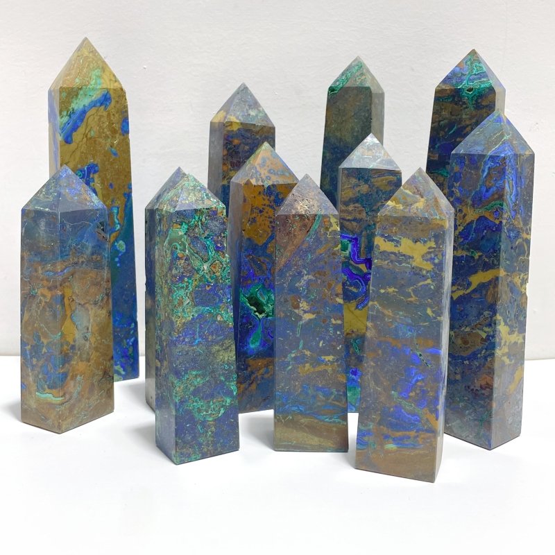 12 Pieces Azurite Four-sided Tower Point | Australia