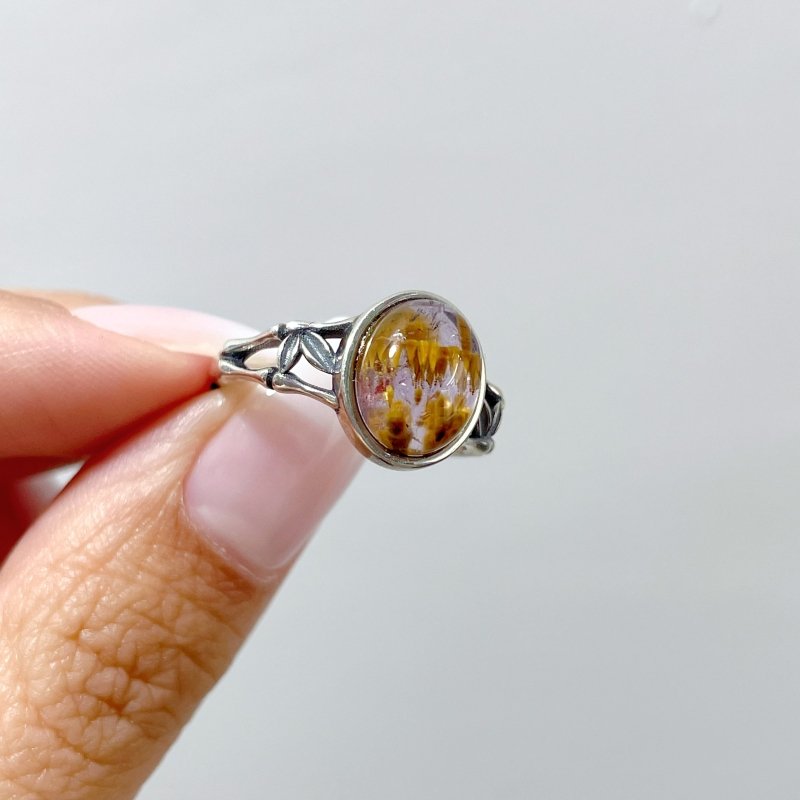 12 Pieces Beautiful Cacoxenite Super7 Sterling Silver Different Styles Ring - Wholesale Crystals