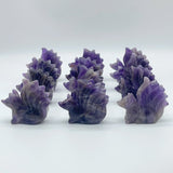 12 Pieces Chevron Amethyst Nine - Tailed Fox Carving - Wholesale Crystals