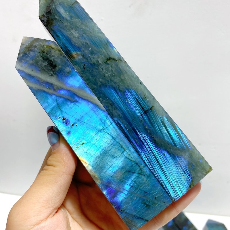 12 Pieces Flash Labradorite Four - Sided Point - Wholesale Crystals