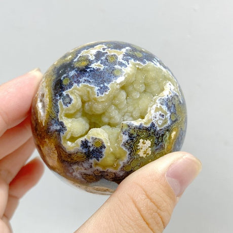 12 Pieces Geode Druzy 8th Vein Ocean Jasper Spheres -Wholesale Crystals