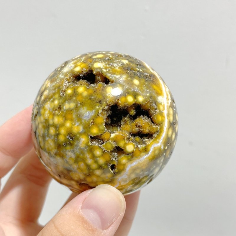 12 Pieces Geode Druzy 8th Vein Ocean Jasper Spheres -Wholesale Crystals