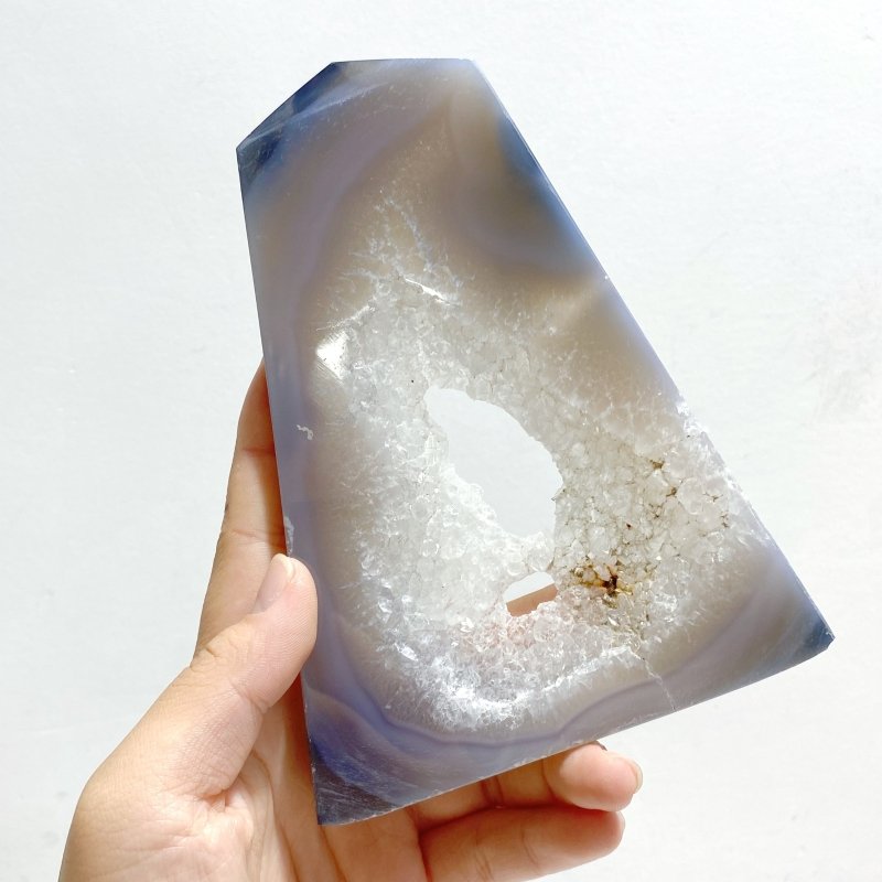 12 Pieces Geode Druzy Agate Four - sided Tower Point - Wholesale Crystals