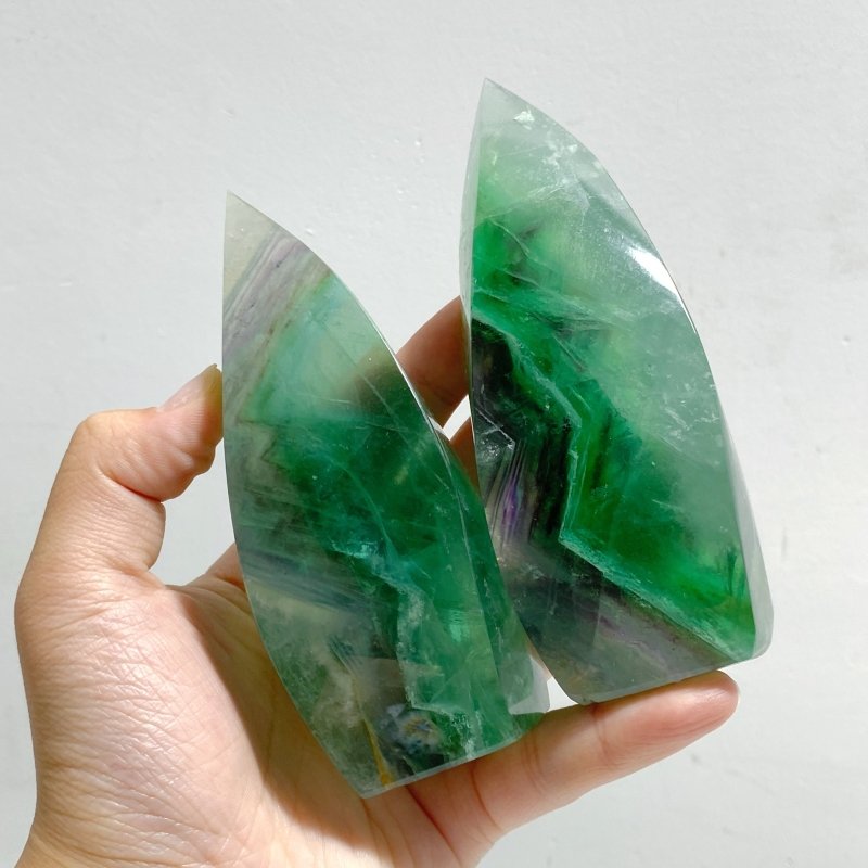 12 Pieces High Quality Large Rainbow Fluorite Flame Mixed Color -Wholesale Crystals