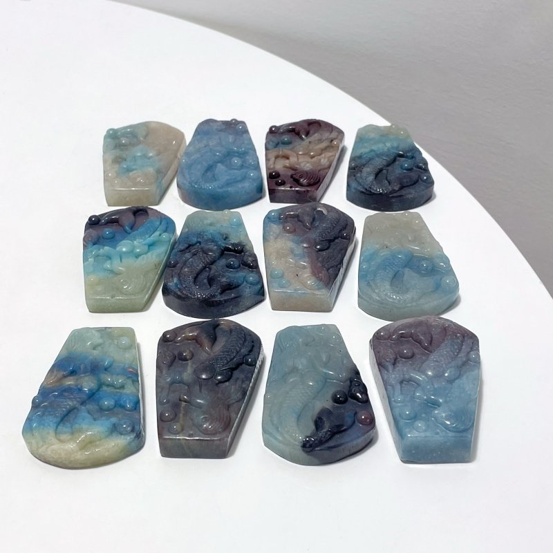 12 Pieces Natural Trolleite Stone Mermaid Carving - Wholesale Crystals