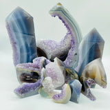 12 Pieces Polished Geode Amethyst Mixed Agate Leftover Tower -Wholesale Crystals