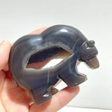 12 Pieces Small Geode Druzy Agate Bear Carving - Wholesale Crystals