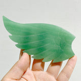 Green Aventurine Heart Wing Carving With Stand