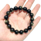 12mm Gold Sheen Obsidian Bracelets Wholesale - Wholesale Crystals