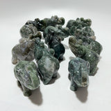 13 Pieces Beautiful Moss Agate Elephant Carving -Wholesale Crystals