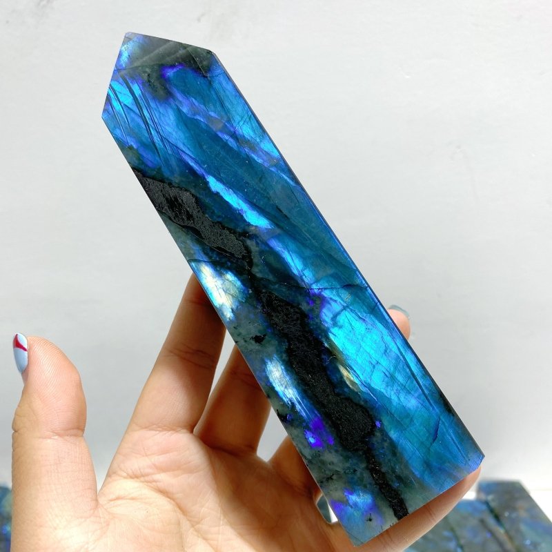 13 Pieces Flash Labradorite Tower Point - Wholesale Crystals