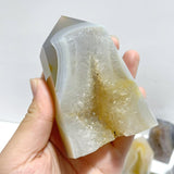 13 Pieces Geode Druzy Agate Four - sided Tower Point - Wholesale Crystals