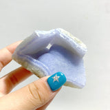 13 Pieces Geode Druzy Blue Chalcedony - Wholesale Crystals