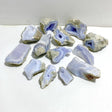 13 Pieces Geode Druzy Blue Chalcedony -Wholesale Crystals