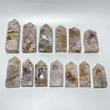 13 Pieces Geode Sakura Flower Agate Tower Points -Wholesale Crystals