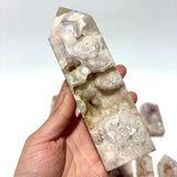 13 Pieces Geode Sakura Flower Agate Tower Points -Wholesale Crystals