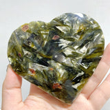13 Pieces Green Mica Mixed Quartz Heart -Wholesale Crystals