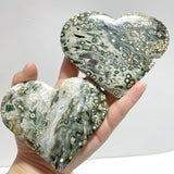 13 Pieces Large 8th Vein Ocean Jasper Heart 2 - Wholesale Crystals