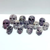 13 Pieces Purple Fluorite Skull Carving - Wholesale Crystals